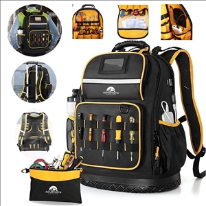 Heavy Duty Tool Bag with Multiple Pockets and Laptop Sleeve